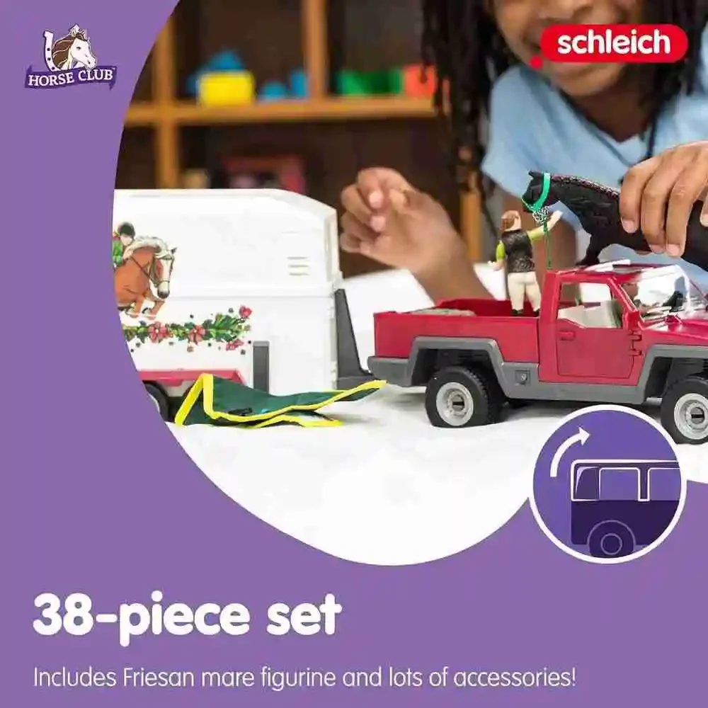 New! Schleich Horse Club 42346 38-Piece Toy Horse Trailer Truck Playset Play Set